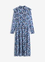 Chiffonkleid mit Stehkragen in blau von vorne - bonprix