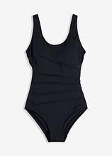 Light Shape-Badeanzug mit Zierfalten in schwarz von vorne - bonprix