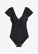 Light Shape-Badeanzug mit Wickeloptik in schwarz von vorne - bonprix