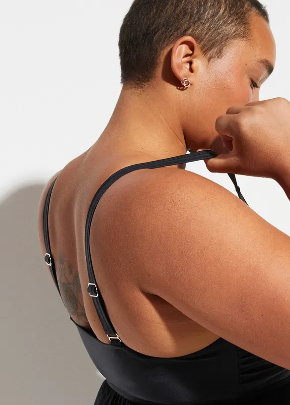 Badekleid mit transparentem Mesh